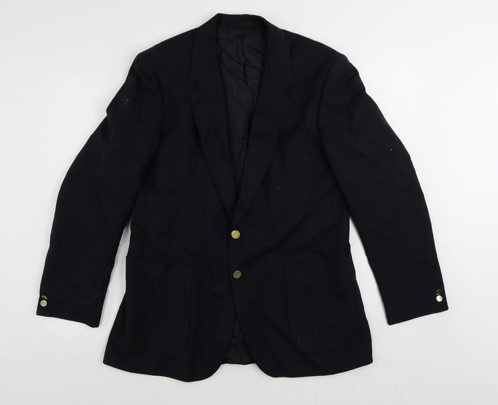 St Michael Mens Blue Polyester 3 Piece Blazer Size 40 Regular - Vintage