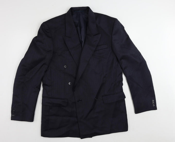 Canda Mens Blue Wool Jacket Suit Jacket Size 40 Regular