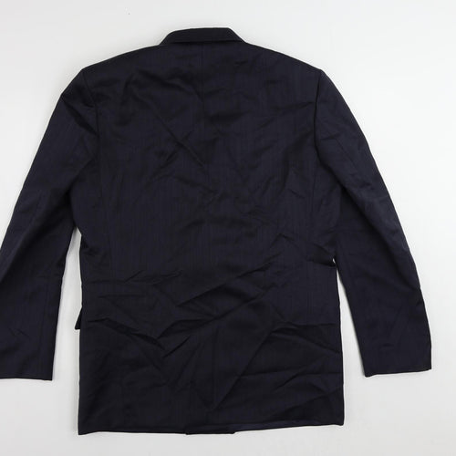 Canda Mens Blue Wool Jacket Suit Jacket Size 40 Regular