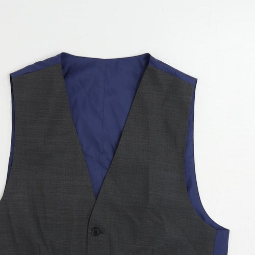 Marks and Spencer Mens Grey Wool Jacket Suit Waistcoat Size 36 Regular