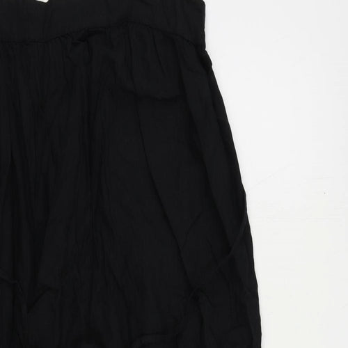 Marks Womens Black Linen Tank Dress Size 12 Square Neck Pullover