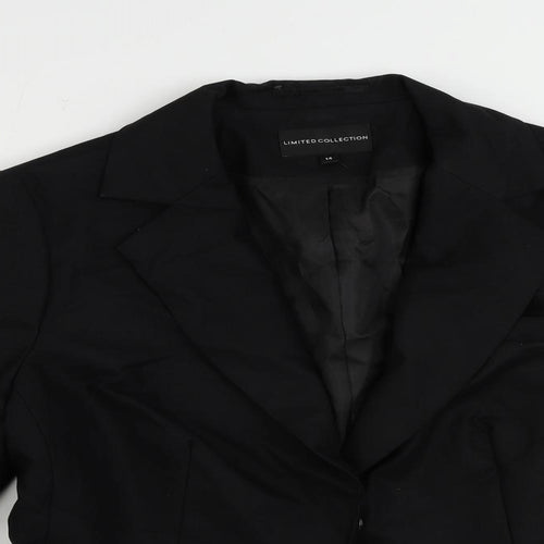 Limited Collection Womens Black Jacket Blazer Size 14 Snap