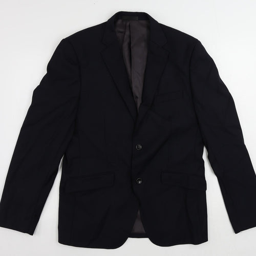 Frank Tailor Mens Blue Wool Jacket Suit Jacket Size 42 Regular