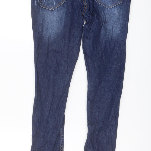 Max Womens Blue Cotton Skinny Jeans Size 28 in L26 in Regular Button