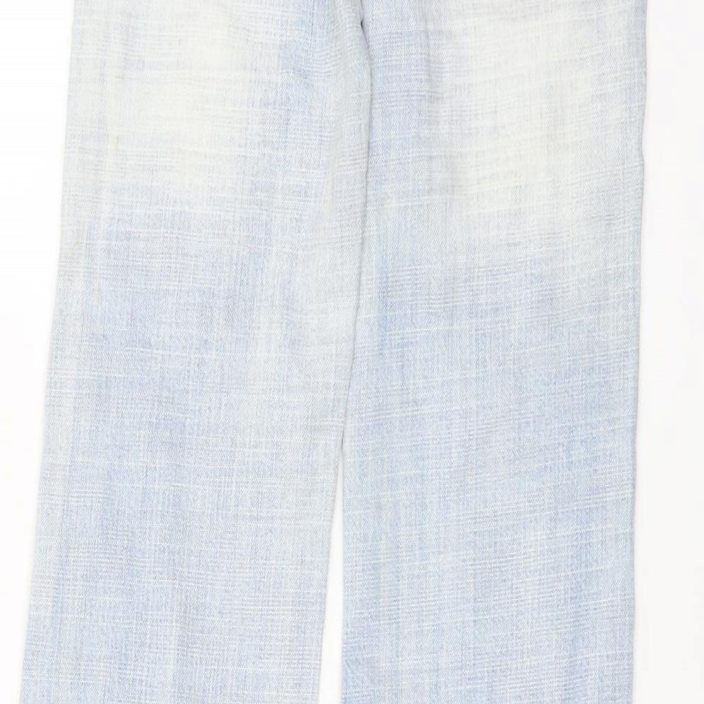 Moto Womens Blue Cotton Bootcut Jeans Size 28 in L31 in Regular Button