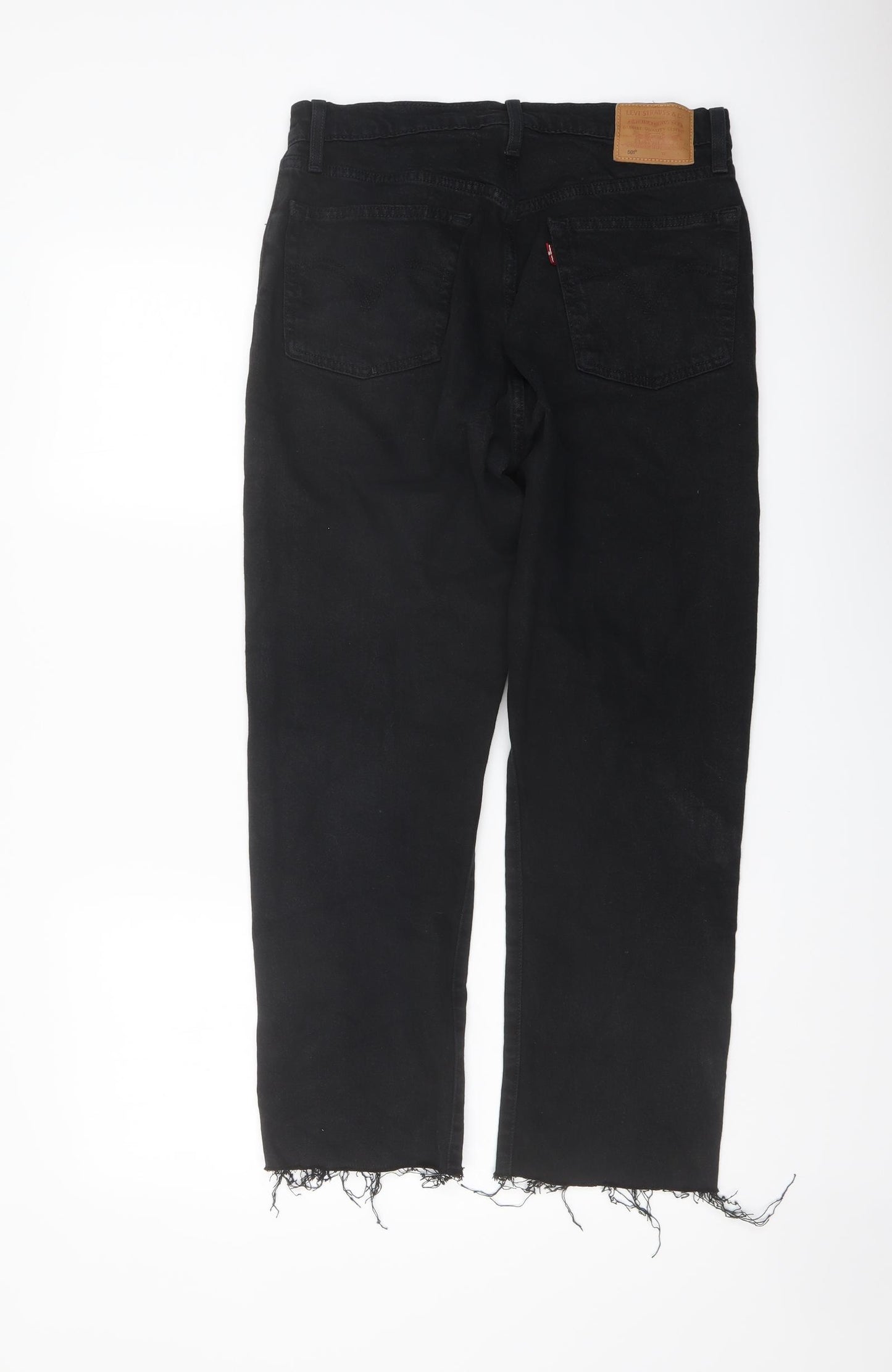 Levi's Womens Black Cotton Cropped Jeans Size 28 in L25 in Regular Button