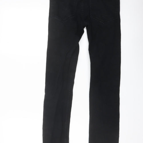 Denim & Co. Mens Black Cotton Straight Jeans Size 26 in L30 in Regular Button