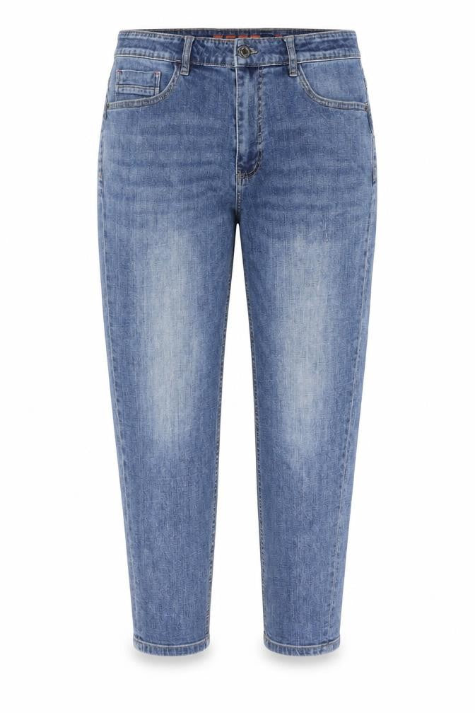 Yishion Womens Blue Cotton Mom Jeans Size 34 in L25 in Regular Button