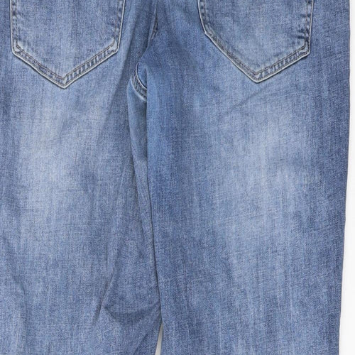 Yishion Womens Blue Cotton Mom Jeans Size 34 in L25 in Regular Button