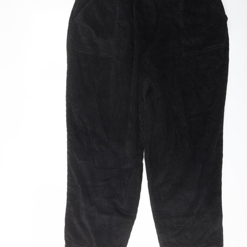 Classic Womens Black Cotton Trousers Size 20 L24 in Regular