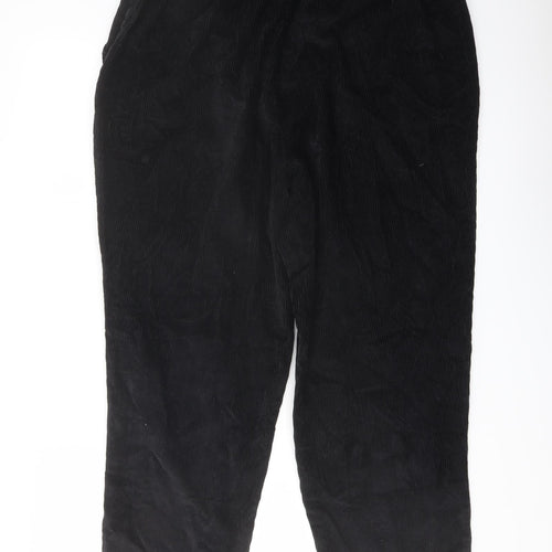 Classic Womens Black Cotton Trousers Size 20 L24 in Regular