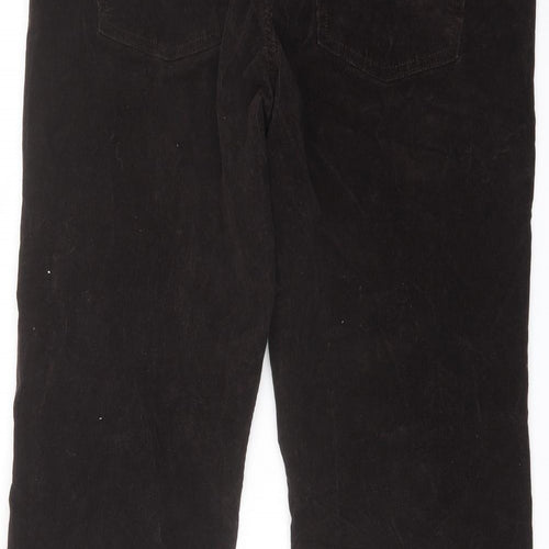 Marks and Spencer Womens Brown Cotton Trousers Size 18 L28 in Regular Button