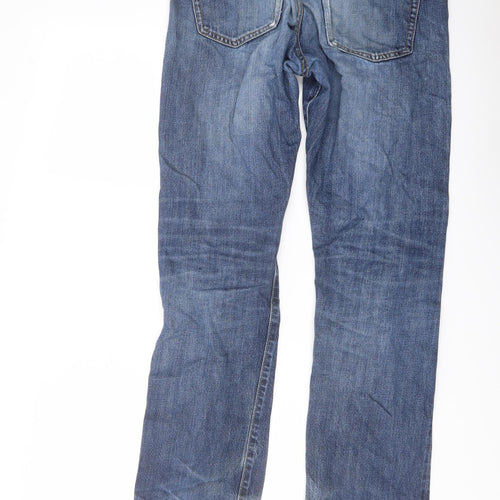 Uniqlo Mens Blue Cotton Straight Jeans Size 29 in L34 in Regular Button