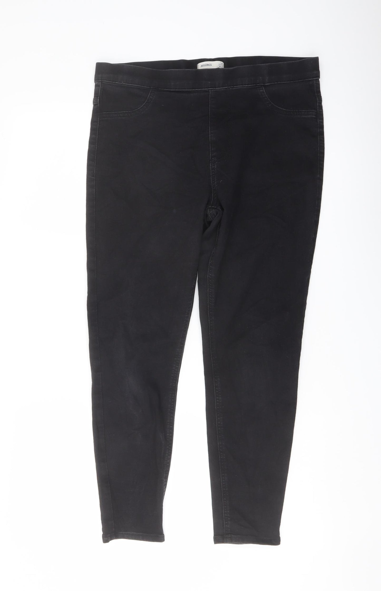 Marks and Spencer Womens Grey Cotton Jegging Jeans Size 14 L25 in Regular