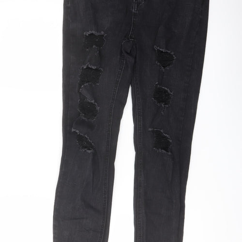 Missguided Womens Black Cotton Skinny Jeans Size 12 L29 in Regular Button
