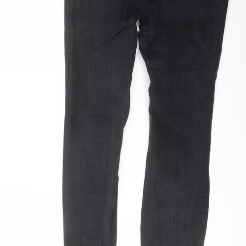 Missguided Womens Black Cotton Skinny Jeans Size 12 L29 in Regular Button
