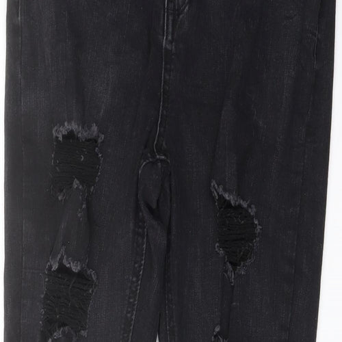 Missguided Womens Black Cotton Skinny Jeans Size 12 L29 in Regular Button
