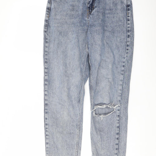 Topshop Womens Blue Cotton Mom Jeans Size 26 in L29 in Regular Button