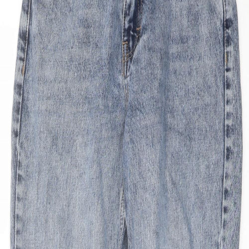 Topshop Womens Blue Cotton Mom Jeans Size 26 in L29 in Regular Button