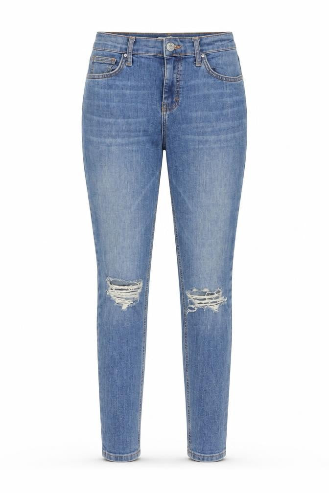 Topshop Womens Blue Cotton Skinny Jeans Size 28 in L25 in Regular Button