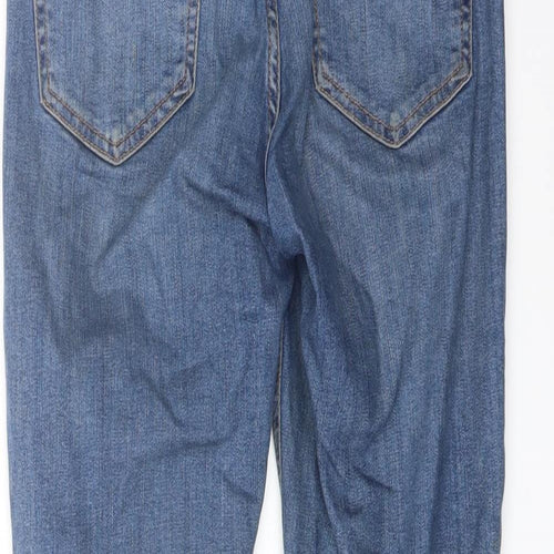 Topshop Womens Blue Cotton Skinny Jeans Size 28 in L25 in Regular Button