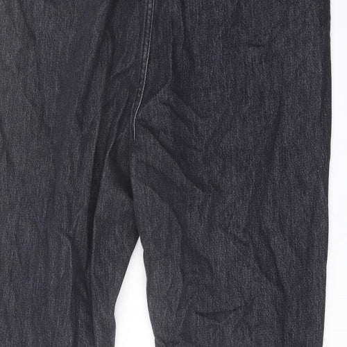 Zara Womens Grey Cotton Mom Jeans Size 14 L23 in Regular Button