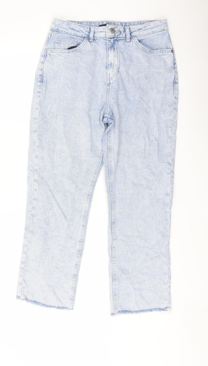 George Womens Blue Cotton Straight Jeans Size 10 L25 in Regular Button
