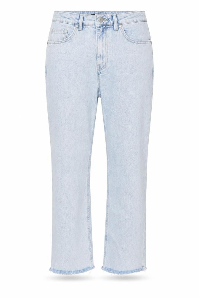 Front view of George women’s blue cotton straight jeans, size UK 10, 25-inch leg regular button