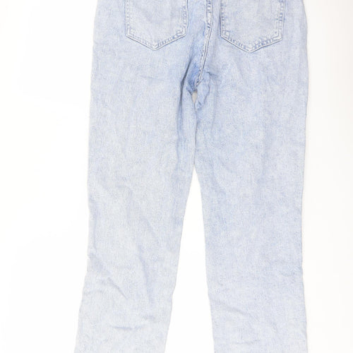 George Womens Blue Cotton Straight Jeans Size 10 L25 in Regular Button