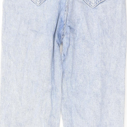 George Womens Blue Cotton Straight Jeans Size 10 L25 in Regular Button
