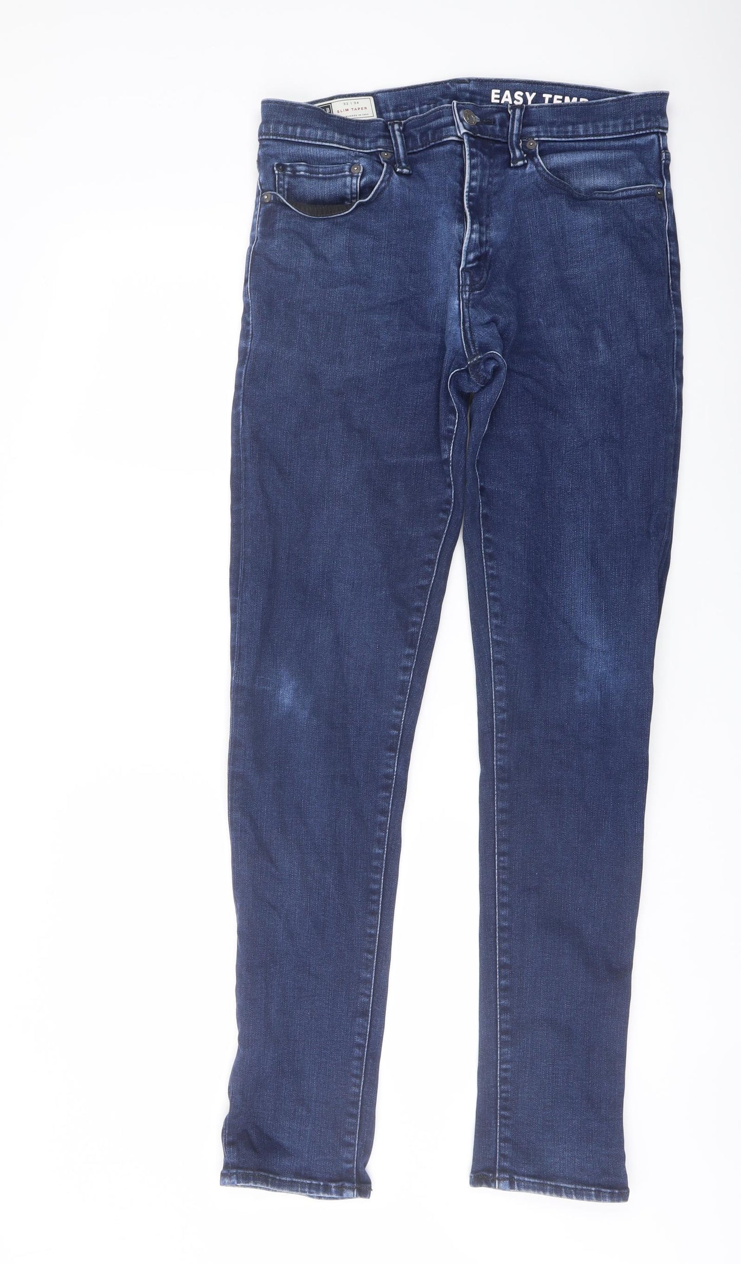 Gap Mens Blue Cotton Skinny Jeans Size 32 in L34 in Slim Button