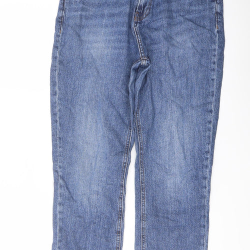 George Womens Blue Cotton Cropped Jeans Size 10 L24 in Regular Button