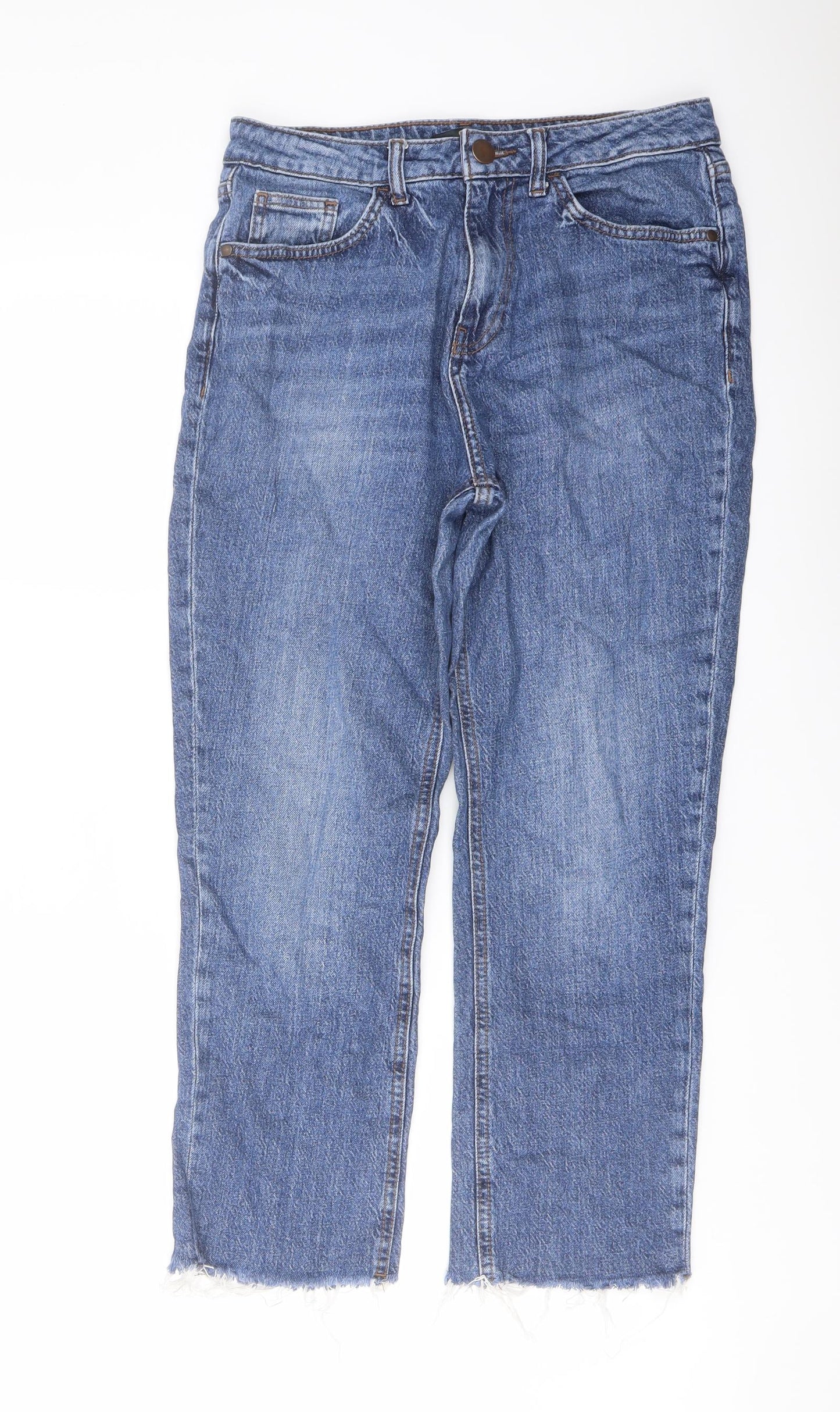 George Womens Blue Cotton Cropped Jeans Size 10 L24 in Regular Button