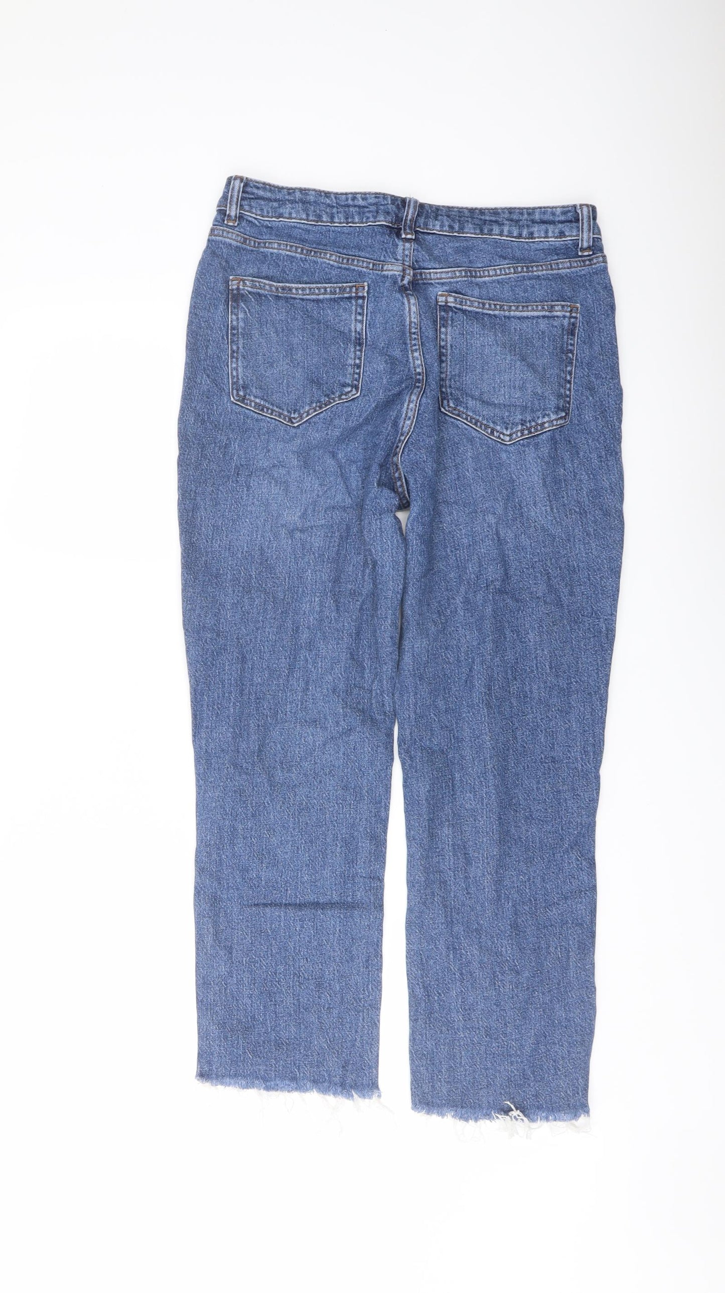George Womens Blue Cotton Cropped Jeans Size 10 L24 in Regular Button