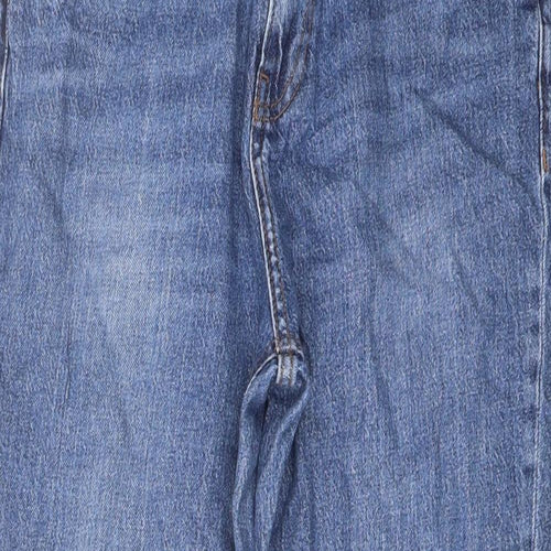 George Womens Blue Cotton Cropped Jeans Size 10 L24 in Regular Button
