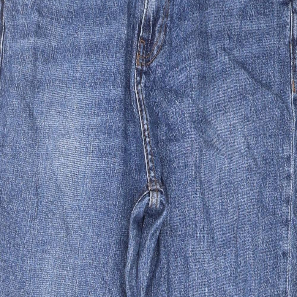 George Womens Blue Cotton Cropped Jeans Size 10 L24 in Regular Button