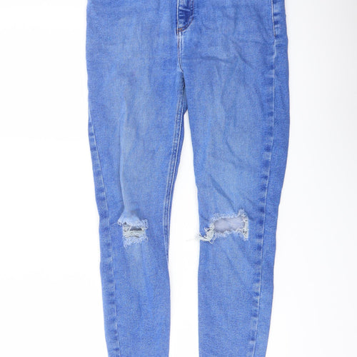 New Look Womens Blue Cotton Skinny Jeans Size 10 L25 in Regular Button