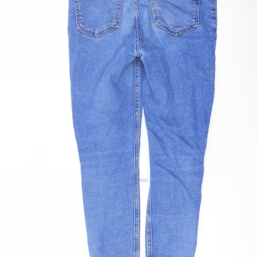 New Look Womens Blue Cotton Skinny Jeans Size 10 L25 in Regular Button