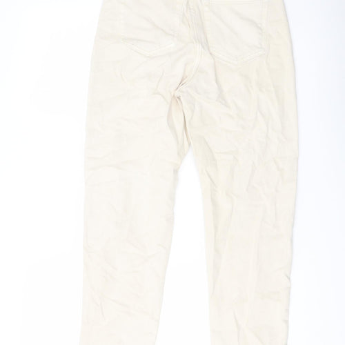 H&M Womens Beige Cotton Skinny Jeans Size 6 L26 in Regular Button