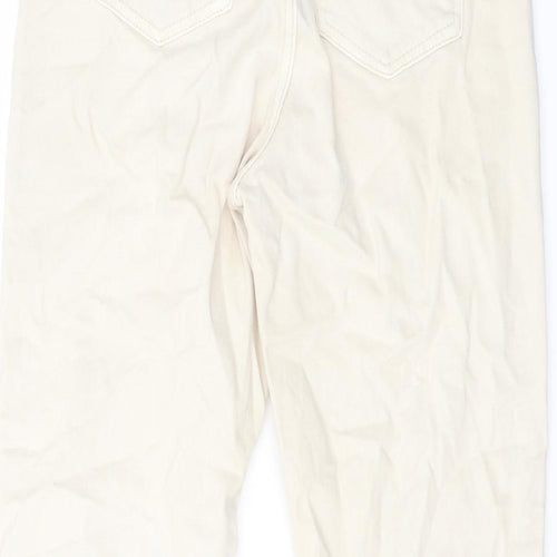 H&M Womens Beige Cotton Skinny Jeans Size 6 L26 in Regular Button