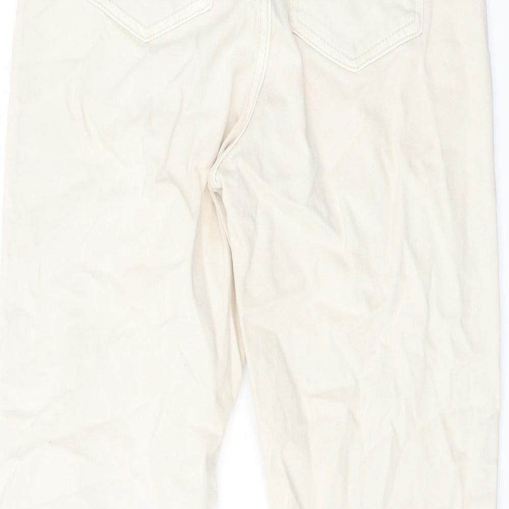 H&M Womens Beige Cotton Skinny Jeans Size 6 L26 in Regular Button