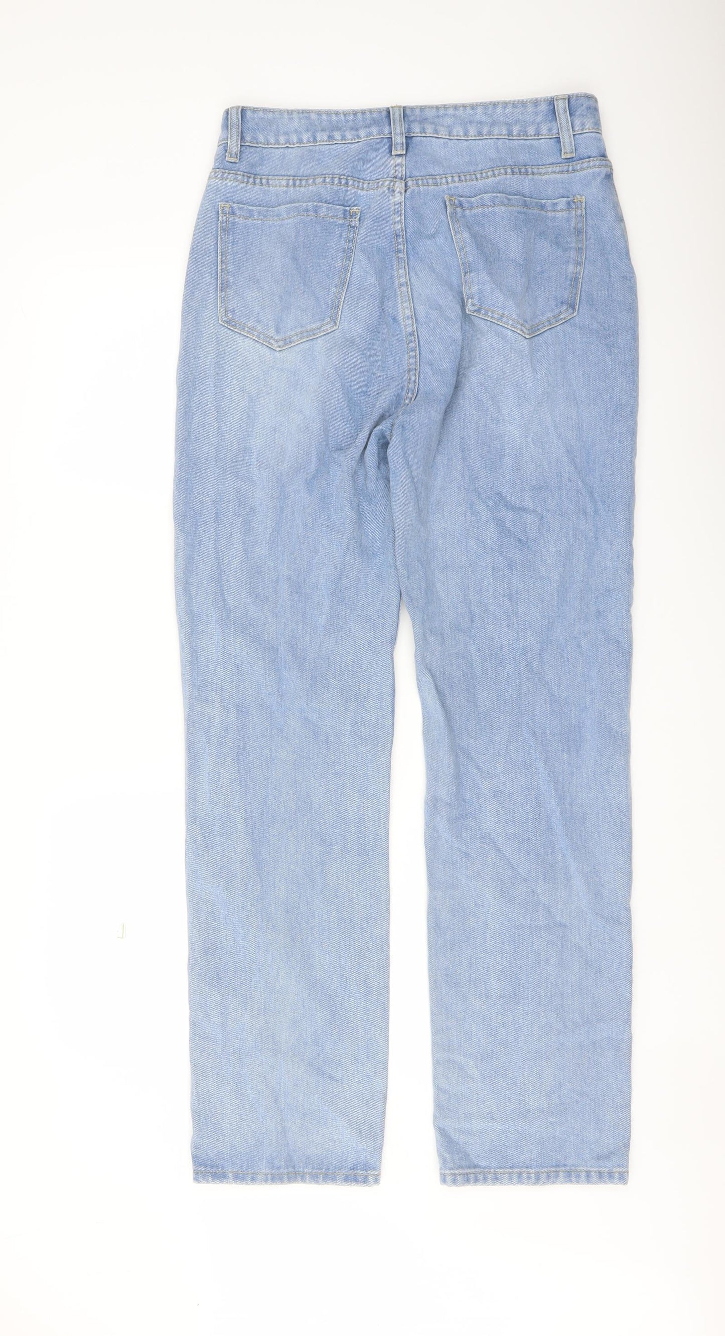 In the Style Womens Blue Cotton Mom Jeans Size 12 L31 in Regular Button