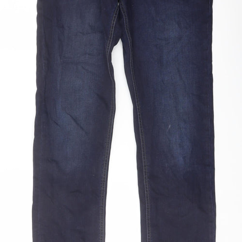 NEXT Mens Blue Cotton Straight Jeans Size 34 in L34 in Regular Button