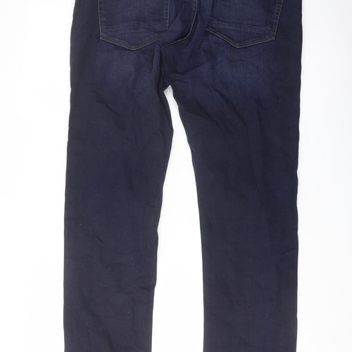 NEXT Mens Blue Cotton Straight Jeans Size 34 in L34 in Regular Button