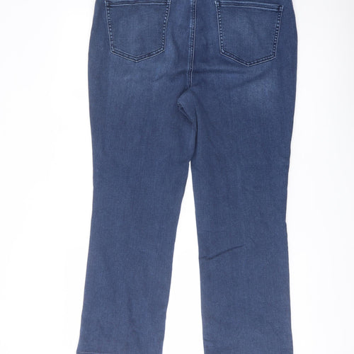 NYDJ Womens Blue Cotton Straight Jeans Size 16 L26 in Regular Button