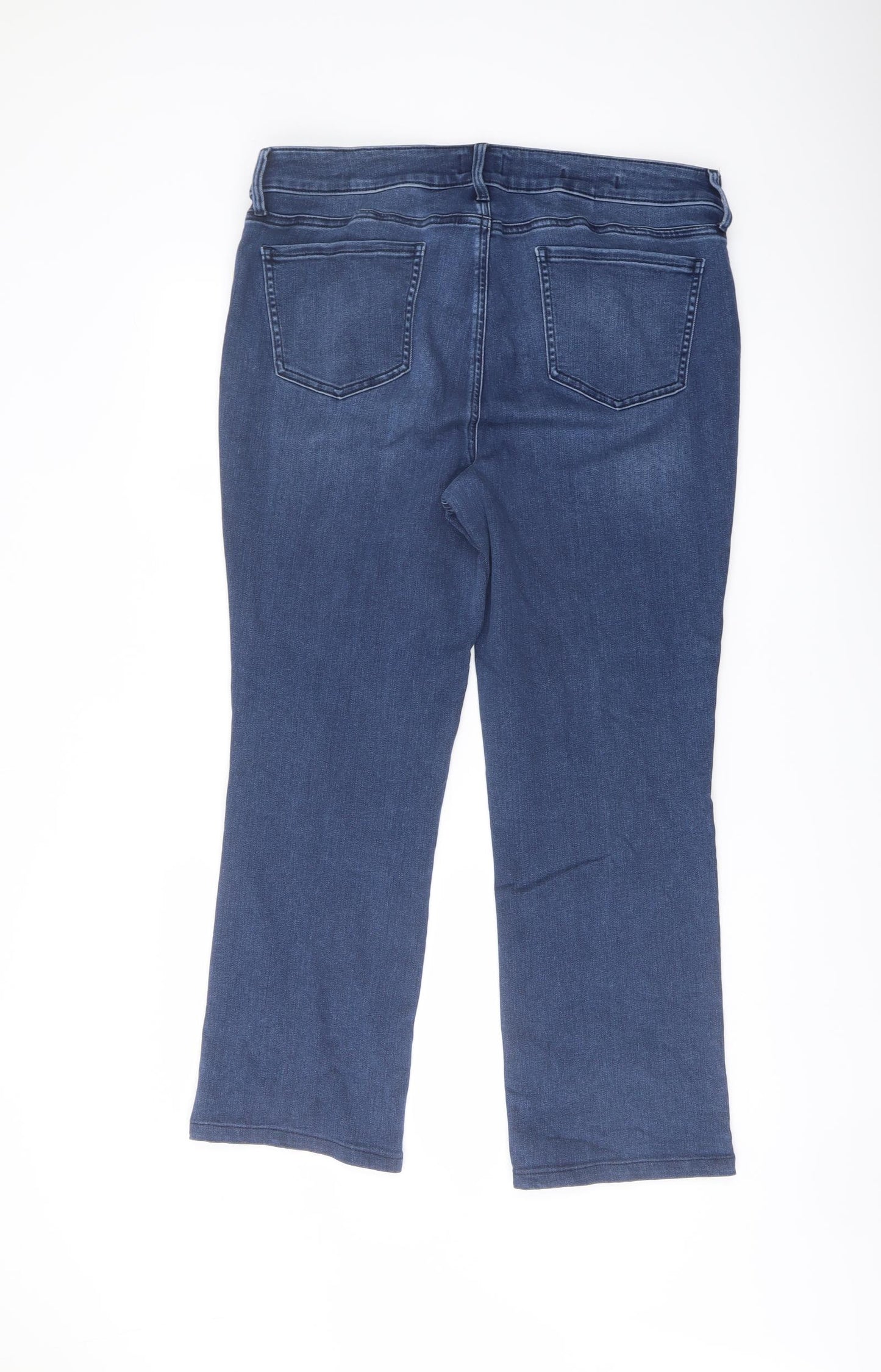 NYDJ Womens Blue Cotton Straight Jeans Size 16 L26 in Regular Button