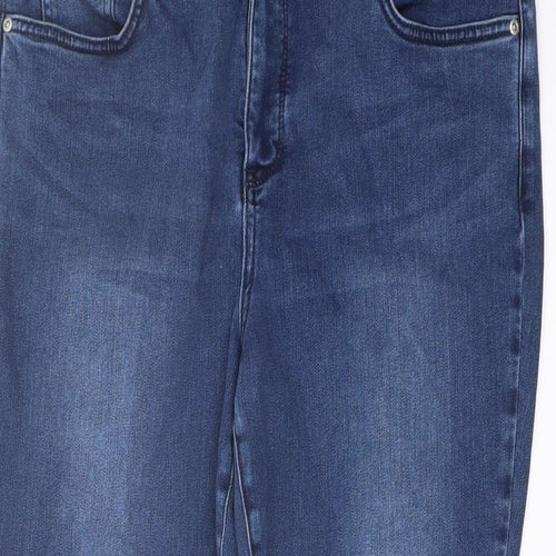 NYDJ Womens Blue Cotton Straight Jeans Size 16 L26 in Regular Button