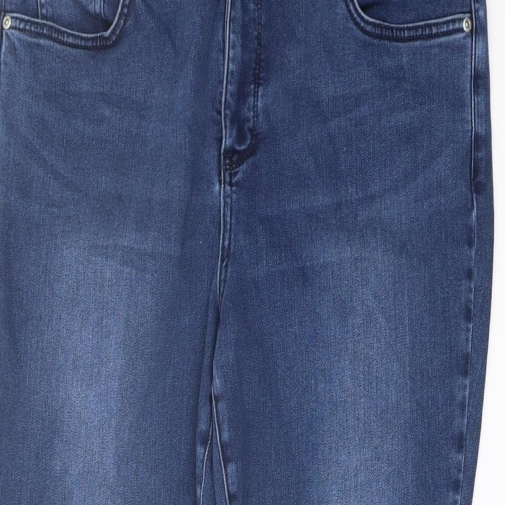 NYDJ Womens Blue Cotton Straight Jeans Size 16 L26 in Regular Button