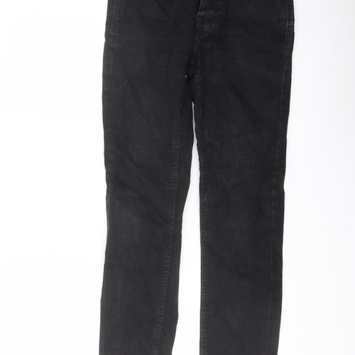 Denim & Co. Mens Black Cotton Straight Jeans Size 32 in L30 in Regular Button