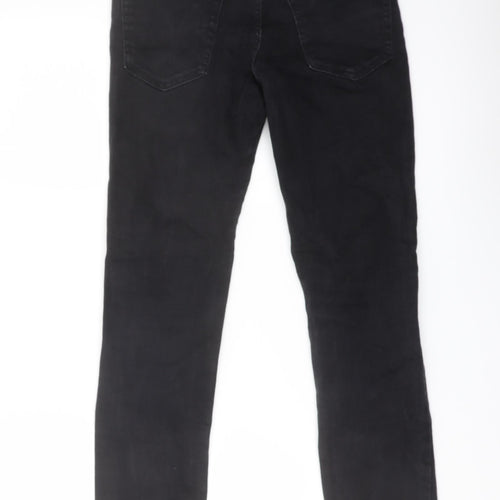 Denim & Co. Mens Black Cotton Straight Jeans Size 32 in L30 in Regular Button